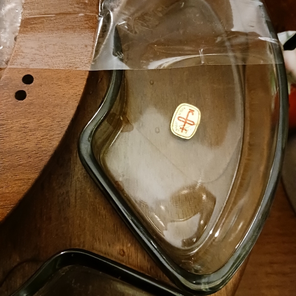 πͺ΅HIGHEND Japan Made Lazy Susan Serving Tray Vintage Heavy Wood&Glass Turnstile. - Picture 2 of 8